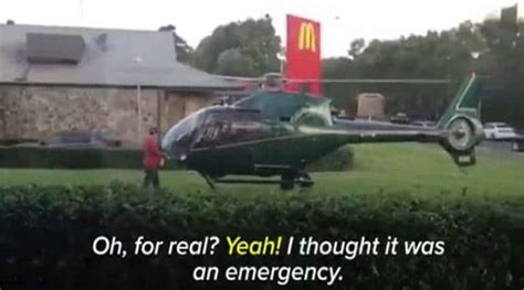 Watch Hungry Australian Pilot Lands Chopper Outside Mcdonalds For