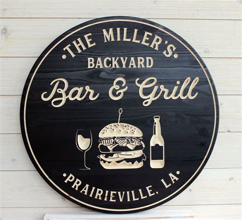 Backyard Bar And Grill Sign The Cheeseburger Carved Out So Cool Can