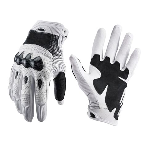 Professional White And Black Leather Motorcycle Race Gloves Buy White