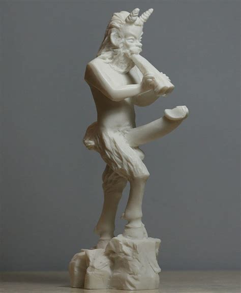 Pan Greco Nudo Dio Della Natura Faunus Phallus Alabastro Statua