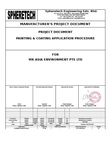 External Painting Specification Paint Specification Technical