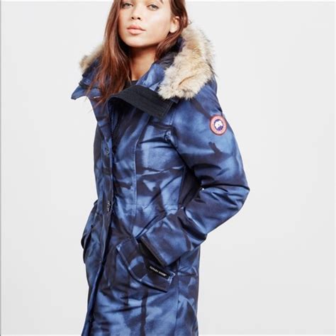 Canada Goose Jackets And Coats Canada Goose Rossclair Blue Camo Coyote Fur Parka Limited