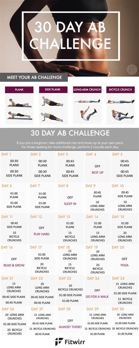 30 Day Ab Challenge Best Ab Exercises To Lose Belly Fat