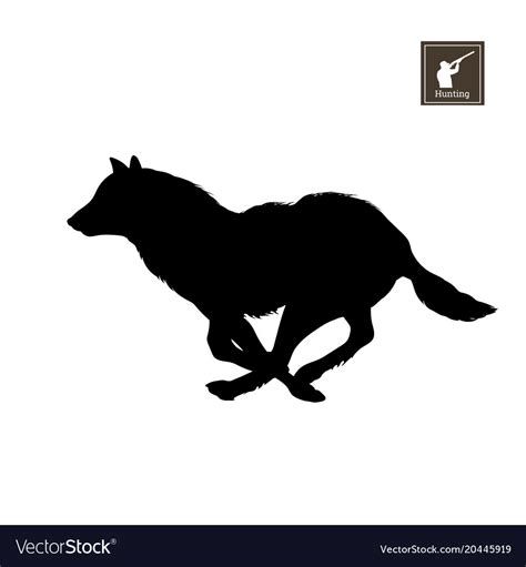Black Silhouette Of Running Wolf Royalty Free Vector Image