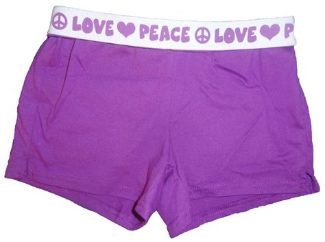 mädchen basic editions lila elastische Überrollshorts peace love größen 4 6 7 ebay