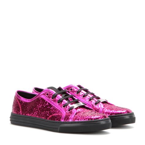 Lyst Gucci Glitter Sneakers In Pink