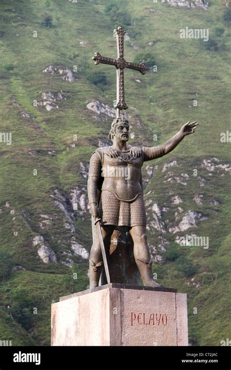 Statue Don Pelayo Pelagius Asturias In Hi Res Stock Photography And