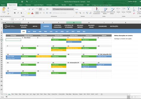 Planilha Planner Pessoal Em Excel 4 0 Planilhas Vc Consultoria Em Excel