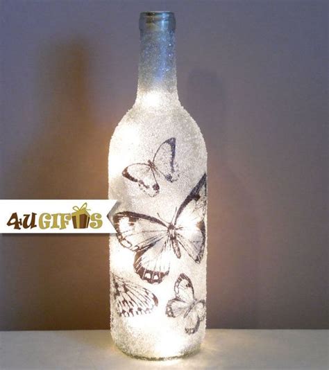 Lighted Wine Bottle Butterfly Design Butterflies Night Lights T