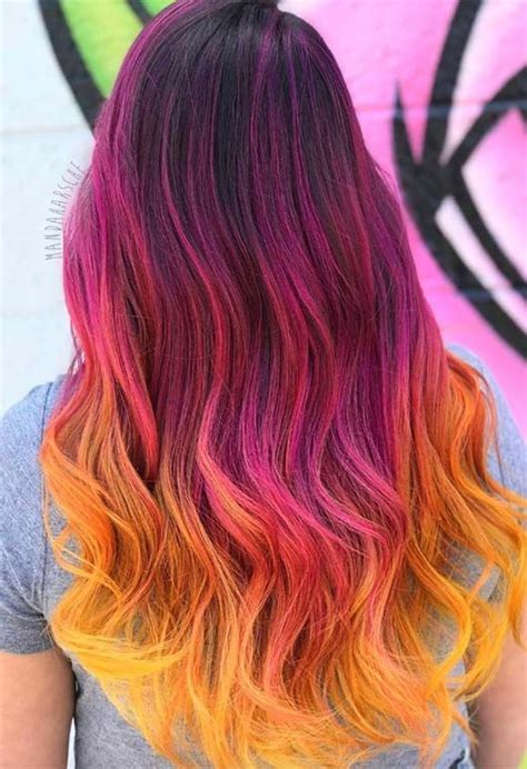 55 Glorious Sunset Hair Color Ideas For True Romantics Sunset Hair