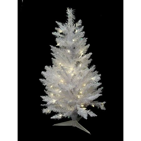 35 Pre Lit White Sparkle Spruce Artificial Christmas Tree Clear Led