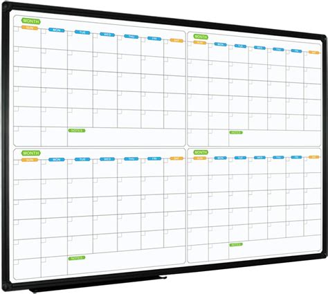 Magnetic Dry Erase Calendar Whiteboard 4 Month White Board Planner 36