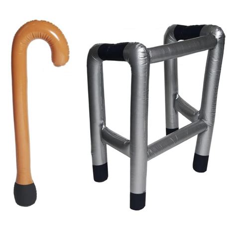 Inflatable Walking Stick And Or Zimmerframe Frame Fancy Dress Old Granny