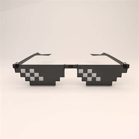 8 Bit Pixel Thug Life Glasses 3d Model Cgtrader