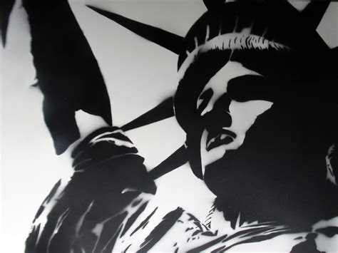 Spray Paint Stencil Art Banksy Style Statue Of Liberty Etsy