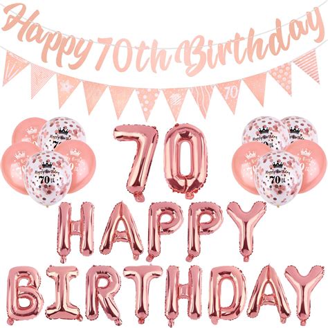 Buy Adxco Rose Gold 70th Birthday Decorations Kit Include Rose Gold