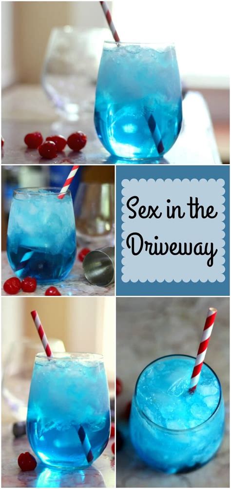 Sex In The Driveway Bright Blue Cocktail Recipe Sweet Vodka Drinks