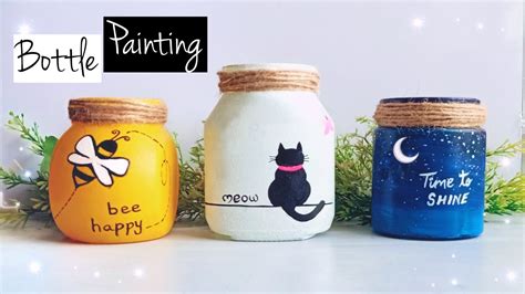 Jar Painting Ideas Glass Bottle Painting Glass Jar Painting Ideas Youtube