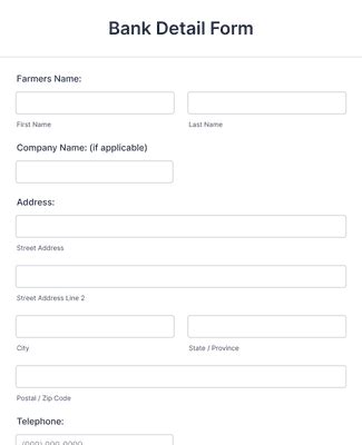 Bank Detail Form Template Jotform