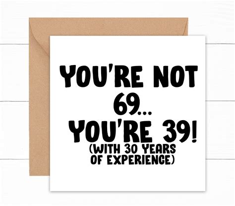 Funny 69th Birthday Card Funny Birthday Card For 69 Year Old Etsy