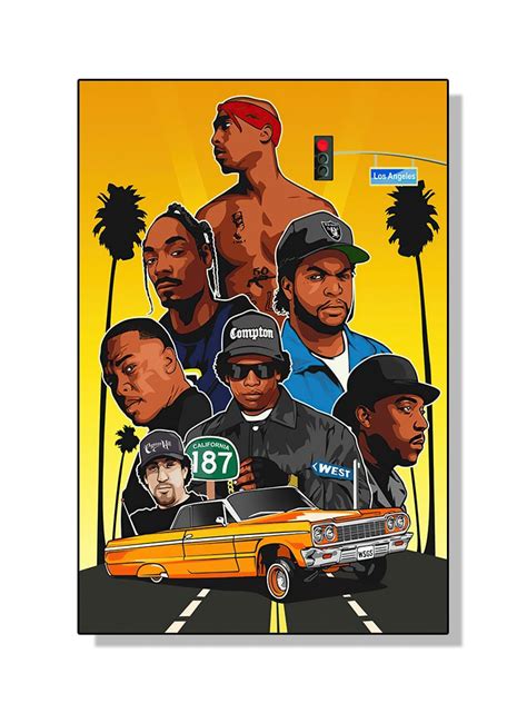 California Rap Legends Poster Aesthetic Wall Decor
