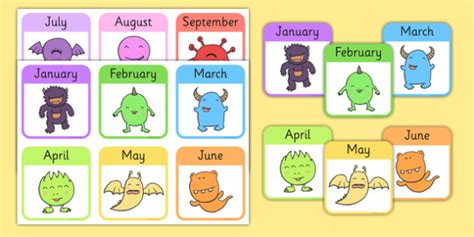 Monster Months Of The Year Snap Game Teacher Made