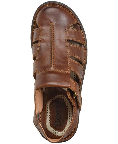 Born Leather Justice Closed Toe Fisherman Sandals In Tan Brown For