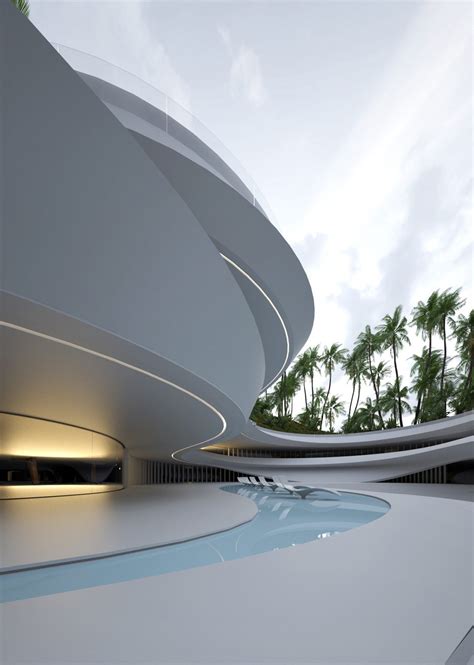 Roman Vlasov Renders A Luxurious Multitiered Swimming Pool In A Garden