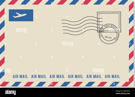 Air Mail Envelope Template Decorative Paper Letter Stock Vector Image