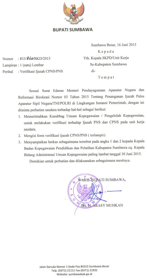 Contoh Surat Verifikasi Ijazah Contoh Terbaru