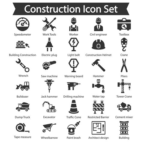 Construction Icon Pack 4493431 Vector Art At Vecteezy