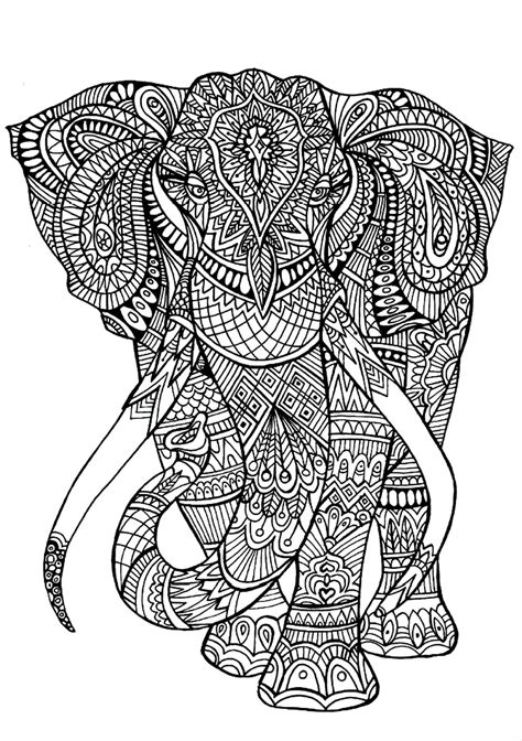Mandala Cool Elephant Coloring Page Download Print Now