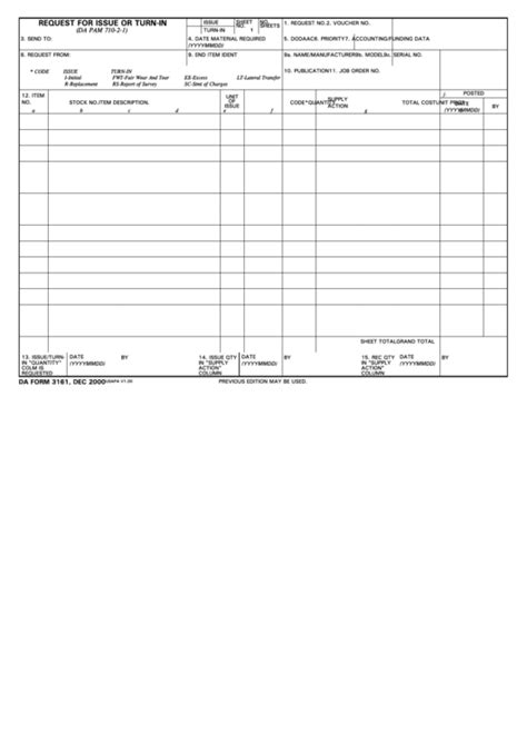Printable Da Form 3161 Printable Forms Free Online