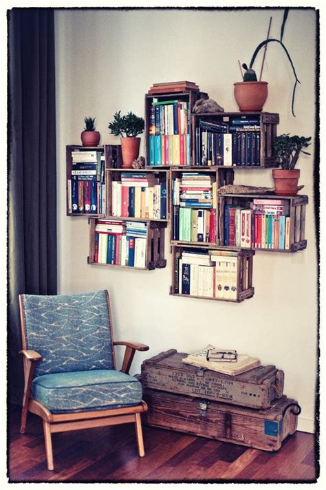 Wir danken „so leb' ich für das tolle regal aus weinkisten. Weinkisten-Bücherregal | Einrichtungsideen, Diy wandregal ...