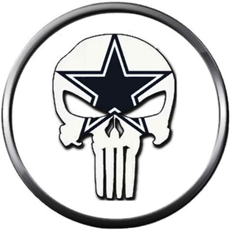 Nfl Logo Dallas Cowboys Skull Punisher Texas Football Fan Team Spirit