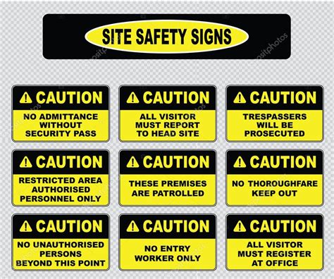 Site Safety Signs Set Stock Vector By ©coolvectormaker 73622715
