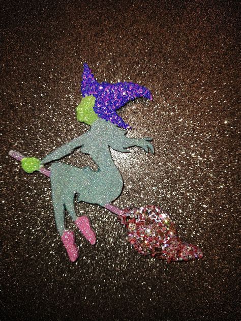 Glitter Witch Magnet Etsy