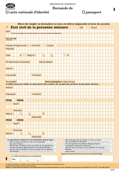 Formulaire De Demande Cerfa Cni Image To U