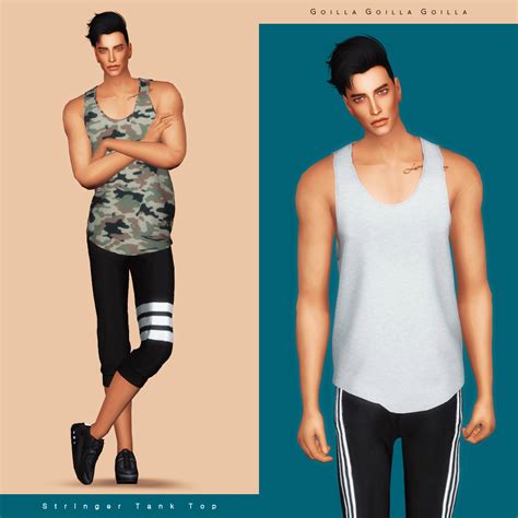 Stringer Tank Top Sims 4 Male Clothes Sims 4 Clothing Sims 4