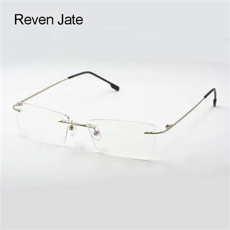 reven jate titanium memory flexible rimless frame eyeglasses optical prescription glasses for
