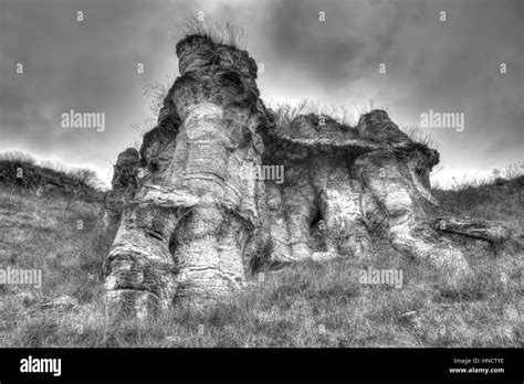Rocky Landscape In Black And White Stock Photo Alamy