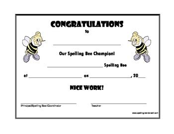 Which 2020 grammy winner are you? Spelling Bee Certificates by Spelling Words Well | TpT
