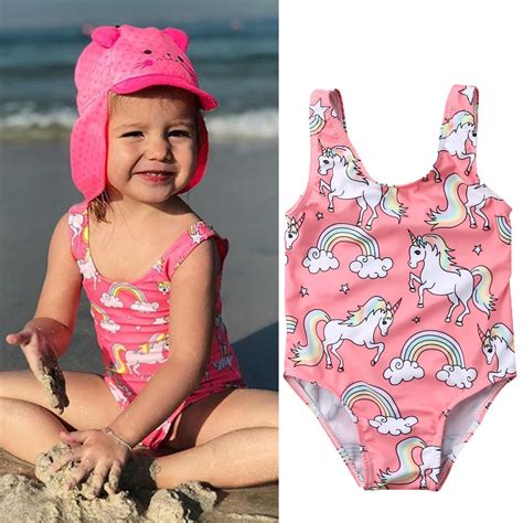 Pudcoco Girl Swimsuits Us Stock Baby Girl Swimsuit Unicorn Swimwear