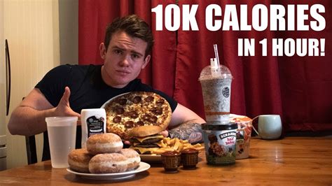 10000 Calorie Challenge In One Hour Epic Cheat Day Man Vs Food Youtube