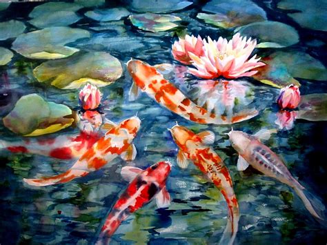Koi Painting Wallpapers Top Free Koi Painting Backgrounds