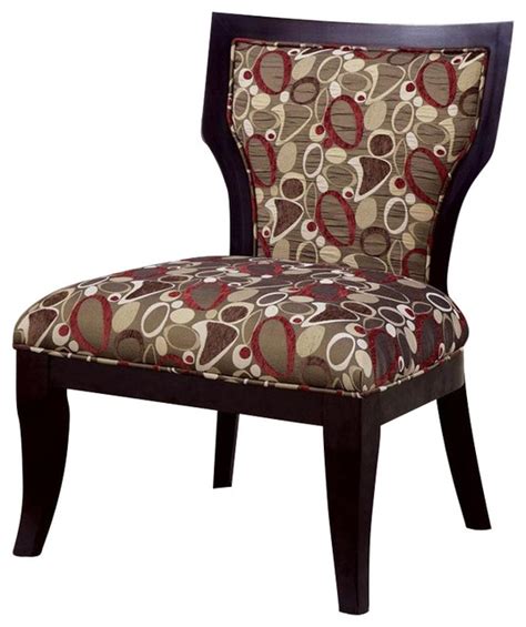 Coaster Accent Chair In Oblong Pattern Brown Cappuccino Transitional