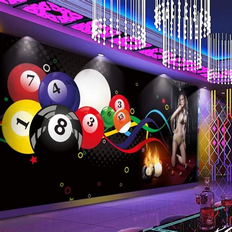 Beibehang Wallpaper Mural Custom 3d Billiard Ball Sexy Beauty Club Gym