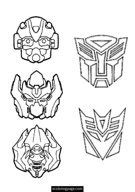 Transformers and his pet a4. transformers-characters-faces-printable-coloring-page ...