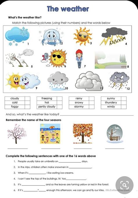 Pin by Lashika on Science jaden | Weather worksheets, English