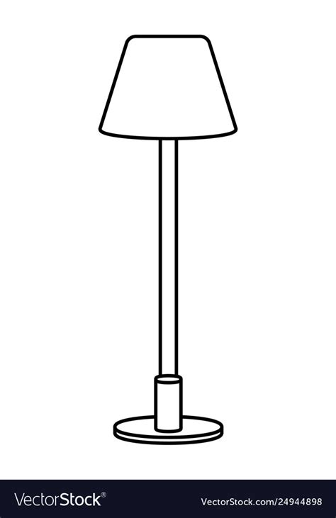 Lamp Icon Cartoon Black And White Royalty Free Vector Image